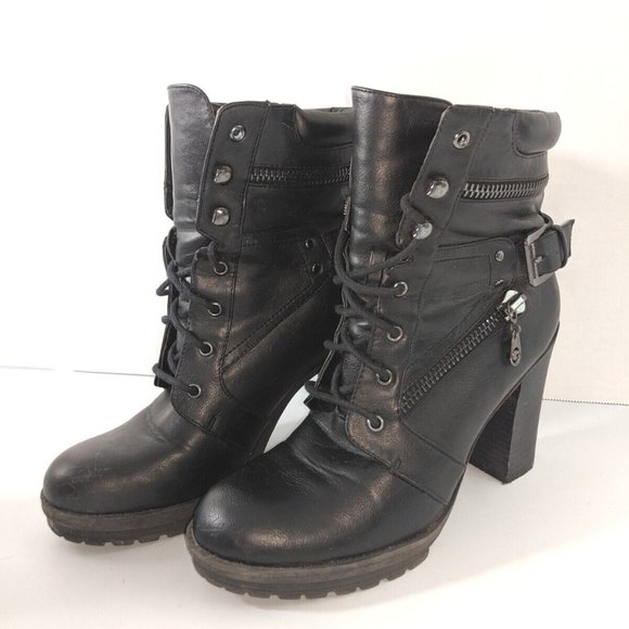 Guess Shoes - Women's Guess Witchy Chunky Heel Black Boots